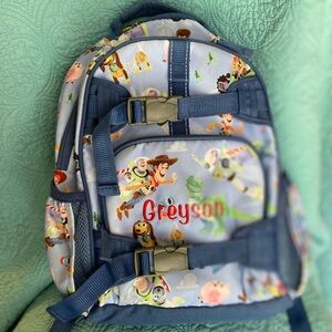 Pottery barn Toy Story Pixar “Greyson” embroidered bookbag.